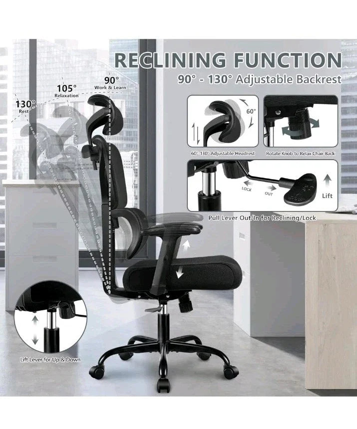 Ergonomic Gaming Chair High Back Recliner with Lumbar Support – Office & Gaming