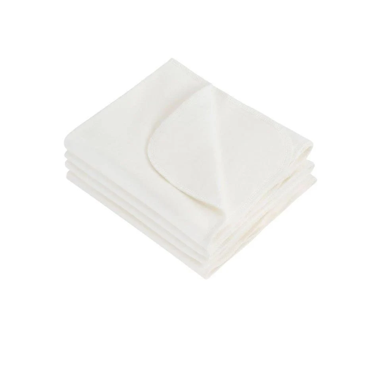 White Organic Burp Cloths - Pack of 4