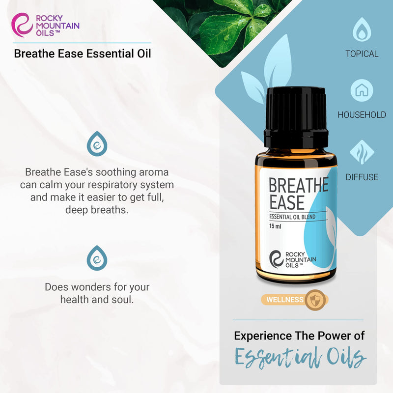 Rocky Mountain Oils Breathe Ease Essential Oil Blend - Diffuser & Topical - 15ml