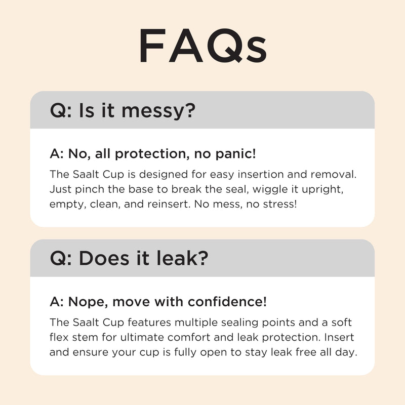 Saalt Soft Menstrual Cup – Reusable, Comfortable, Leak-Free Protection Up to 12 Hours