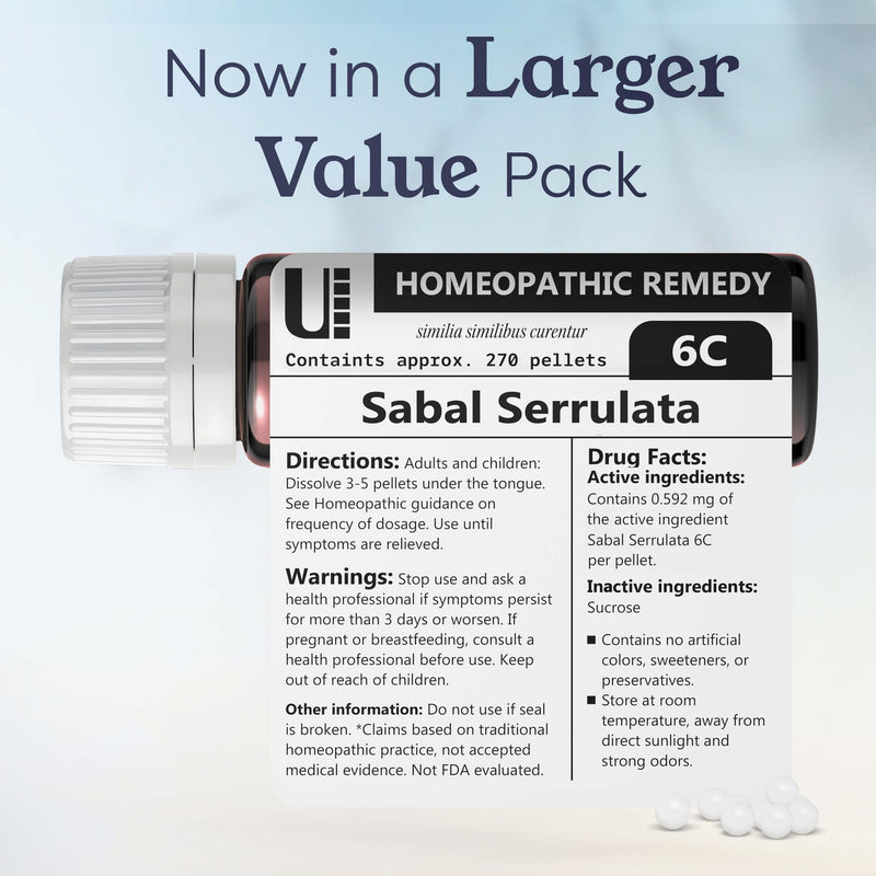 Sabal Serrulata 6C Homeopathic Remedy, 270 Pellets – Lactose-Free