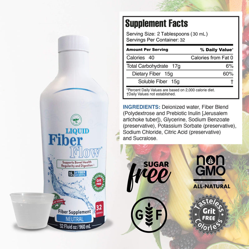 Liquid Fiber for Kids – Sugar-Free Prebiotic Inulin Fiber Drink Mix, 15g Per Serving, 100 Packets | Nutritional Designs
