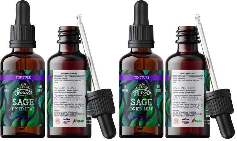 Sage Extract – Natural Dried Sage Supplement (Salvia officinalis) – Organic, Non-GMO – Made in USA – 2 oz (Pack of 2)