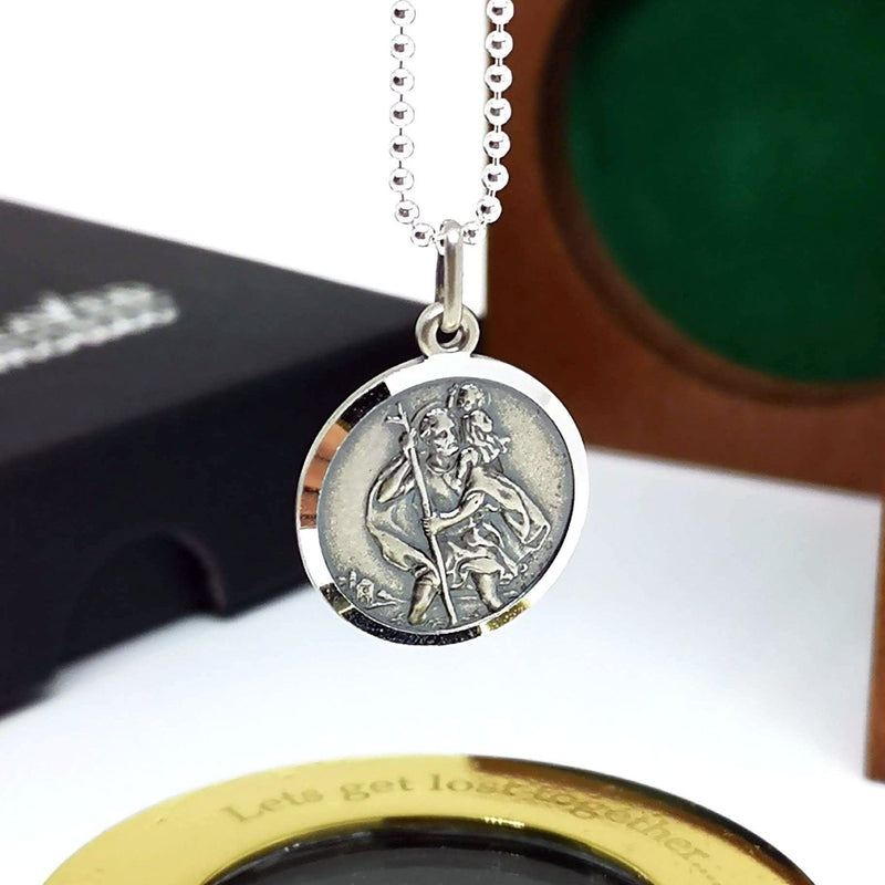 Saint Christopher Pendant – Sterling Silver Necklace | Travel Protection Jewelry Gift