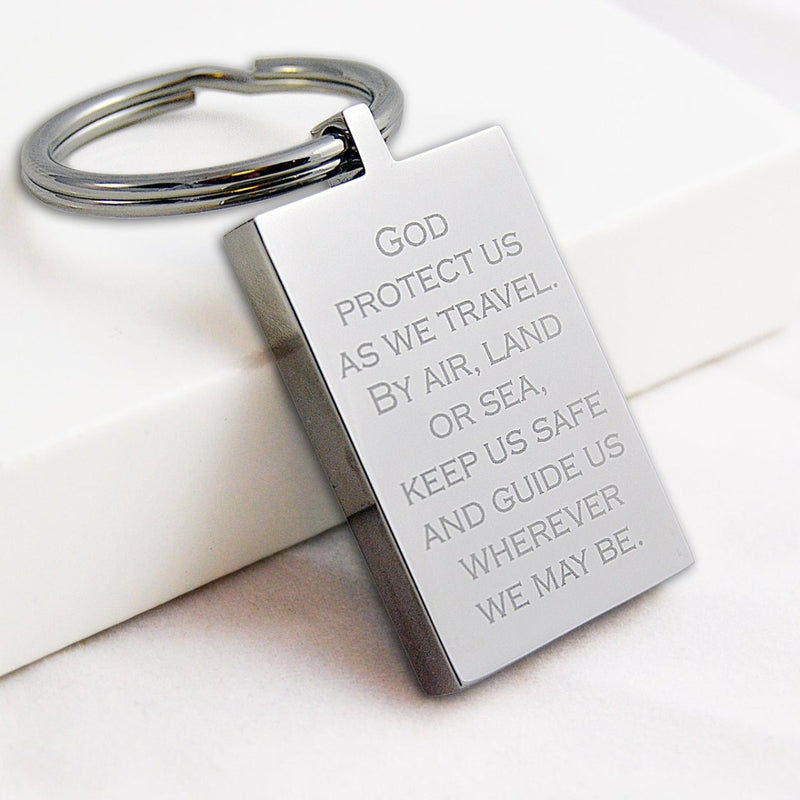 Saint Christopher Keychain – Custom Engraved 316L Steel Travel Safety Gift