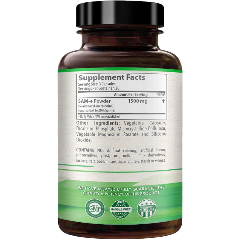 HealthyWayRx 1500mg SAM-e Supplement | High-Absorption S-Adenosyl-L-Methionine (90 Count)