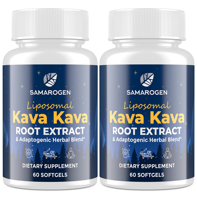 Samarogen Kava Kava Capsules — Liposome 55% Kavalactones with Ashwagandha & Sleep Support (120 Softgels)