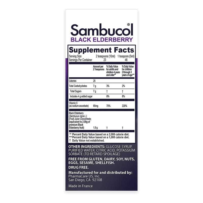 Sambucol Black Elderberry Syrup for Kids – Immune Support & Vitamin C, 4 oz