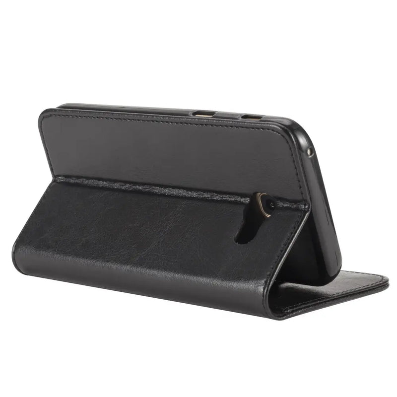 Samsung Galaxy A5 Book Flip Case Black Leather Wallet