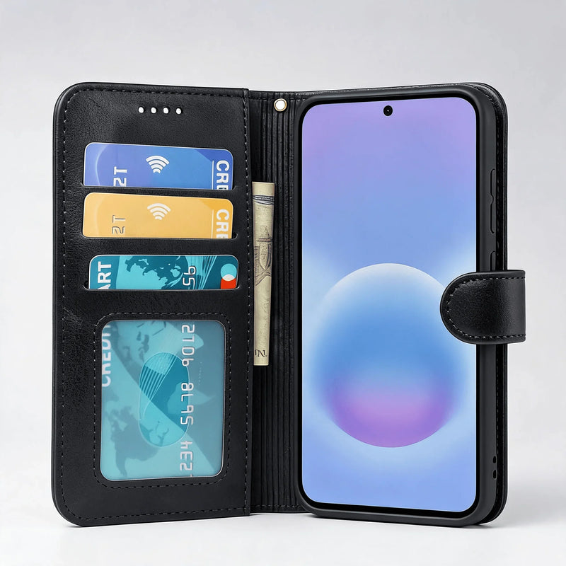 Samsung Galaxy S25 Series Book Flip Case Leather Wallet