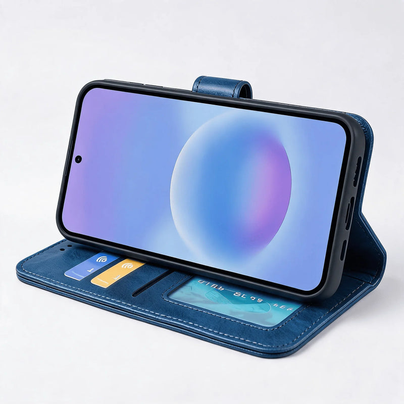 Samsung Galaxy S25 Series Book Flip Case Leather Wallet