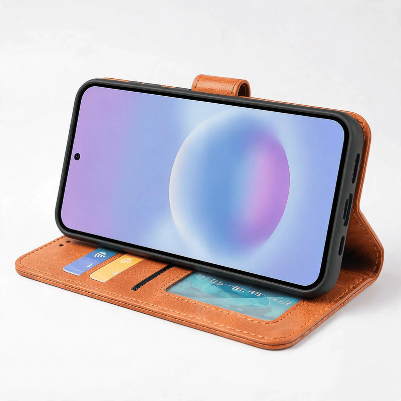 Samsung Galaxy S25 Series Book Flip Case Leather Wallet