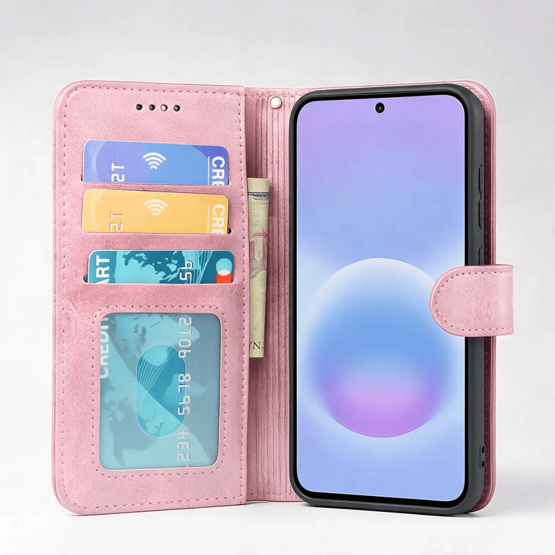 Samsung Galaxy S25 Series Book Flip Case Leather Wallet