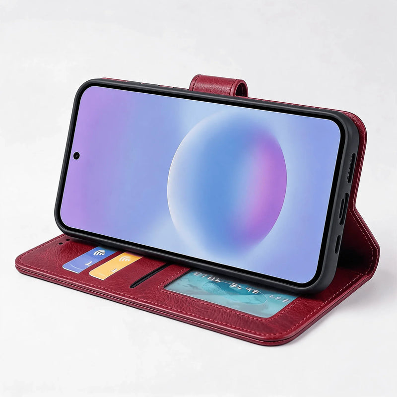 Samsung Galaxy S25 Series Book Flip Case Leather Wallet