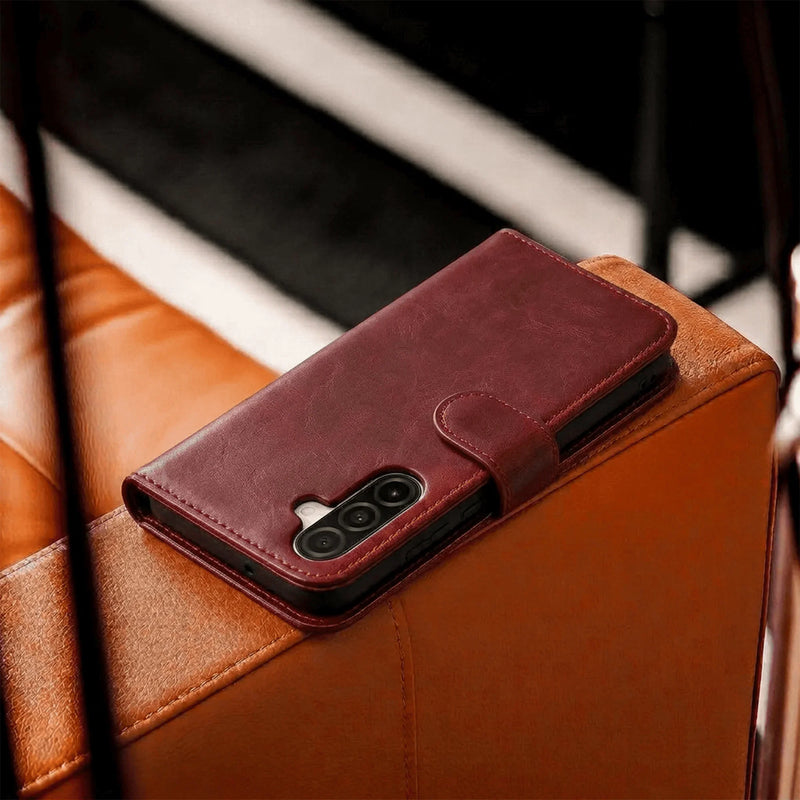 Samsung Galaxy S25 Series Book Flip Case Leather Wallet
