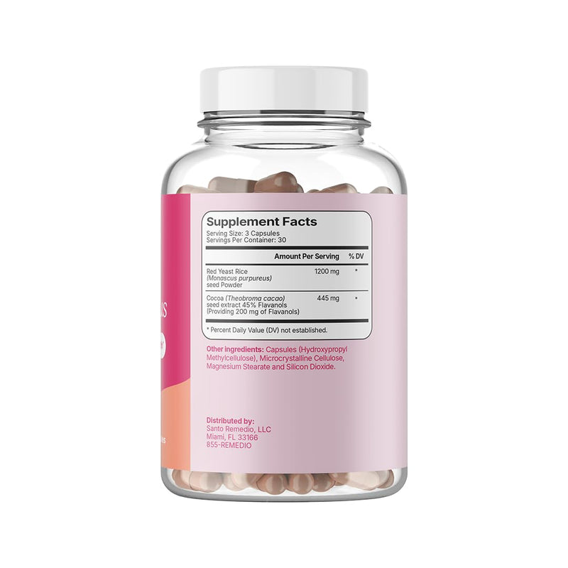 Santo Remedio Cholesterol Plus – Red Yeast Rice & Cocoa Supplement