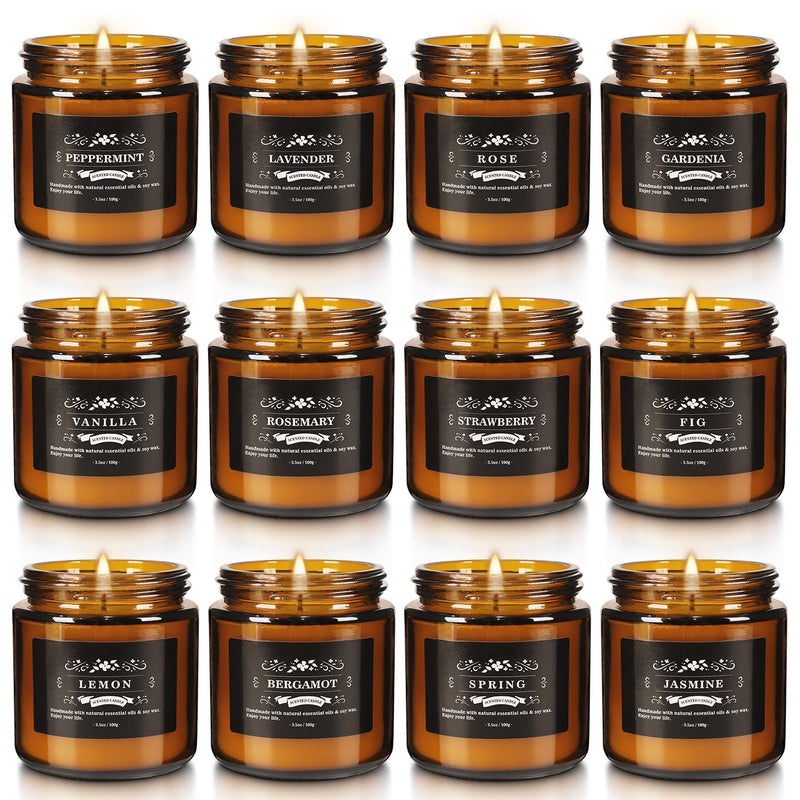 Scented Candle Set 12 Pack – Long-Lasting Soy Wax Candles for Home, Stress Relief & Gift Set