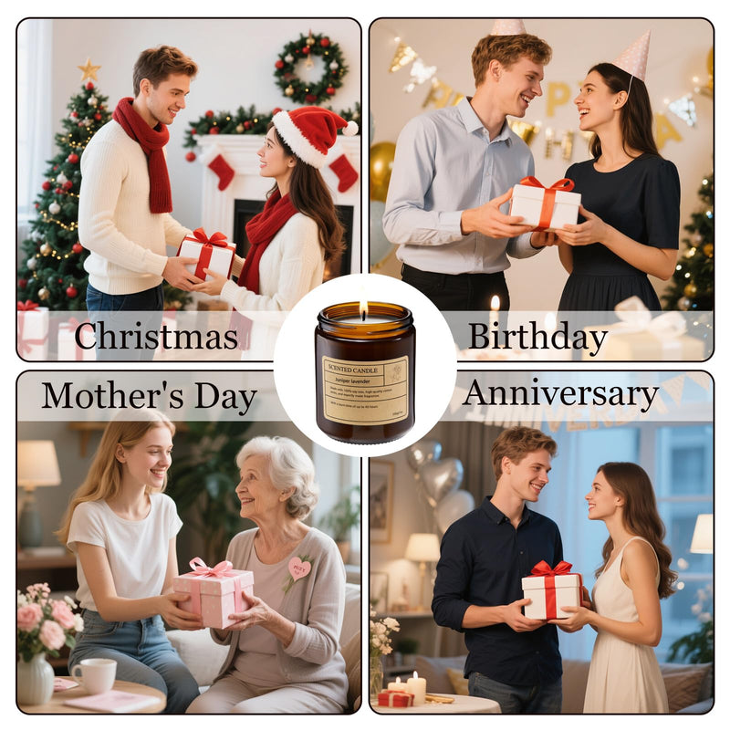 Natural Soy Scented Candles – 8 Random Scents, Lead-Free Wicks, 40h Burn Time