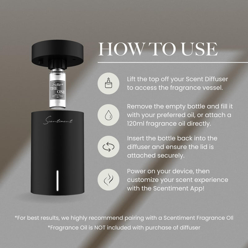 Scentiment Mini V2 LE Diffuser Discovery Kit Black – 3 Luxury Oils (20ml)