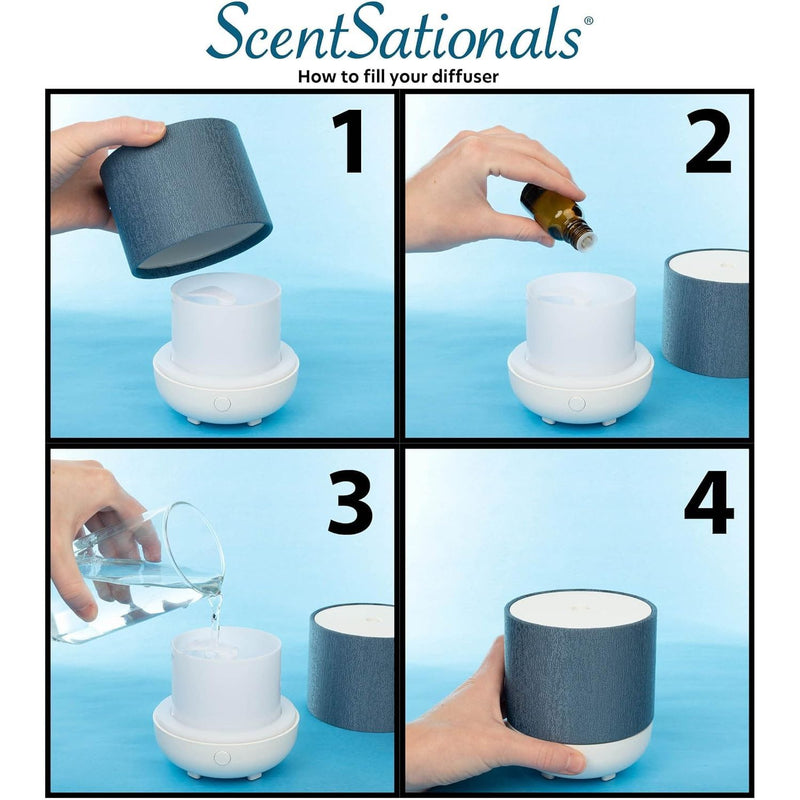 ScentSationals Sentiments Essential Oil Diffuser – Aromatherapy Diffuser for Living Room or Bedroom – Ivory/Tan