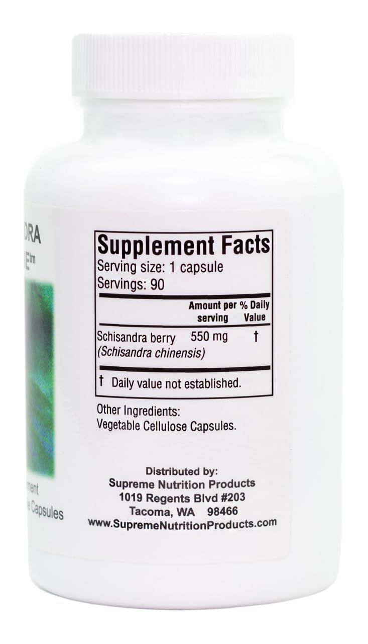 Schisandra Supreme - 90 Pure Schisandra Fruit Vegetarian Capsules | Supreme Nutrition