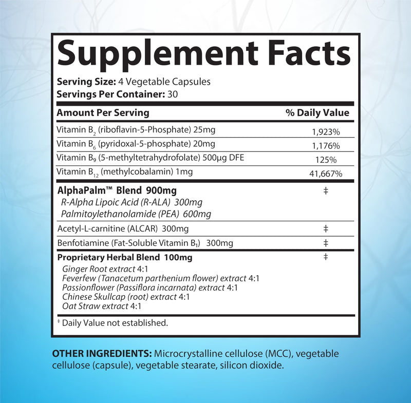 SciatiEase Sciatic Nerve Health Support Supplement | AlphaPalm, Pea, B-Complex, 300mg Alpha Lipoic Acid | 6 Bottles