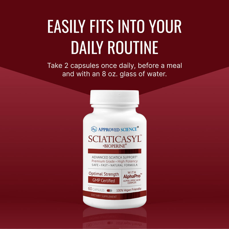 Sciaticasyl by Approved Science - Optimal Sciatic Nerve Support | Vegan, 360 Capsules
