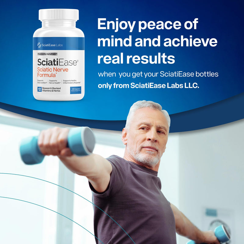 SciatiEase Sciatic Nerve Support – AlphaPalm, PEA & B-Complex, 120 Capsules