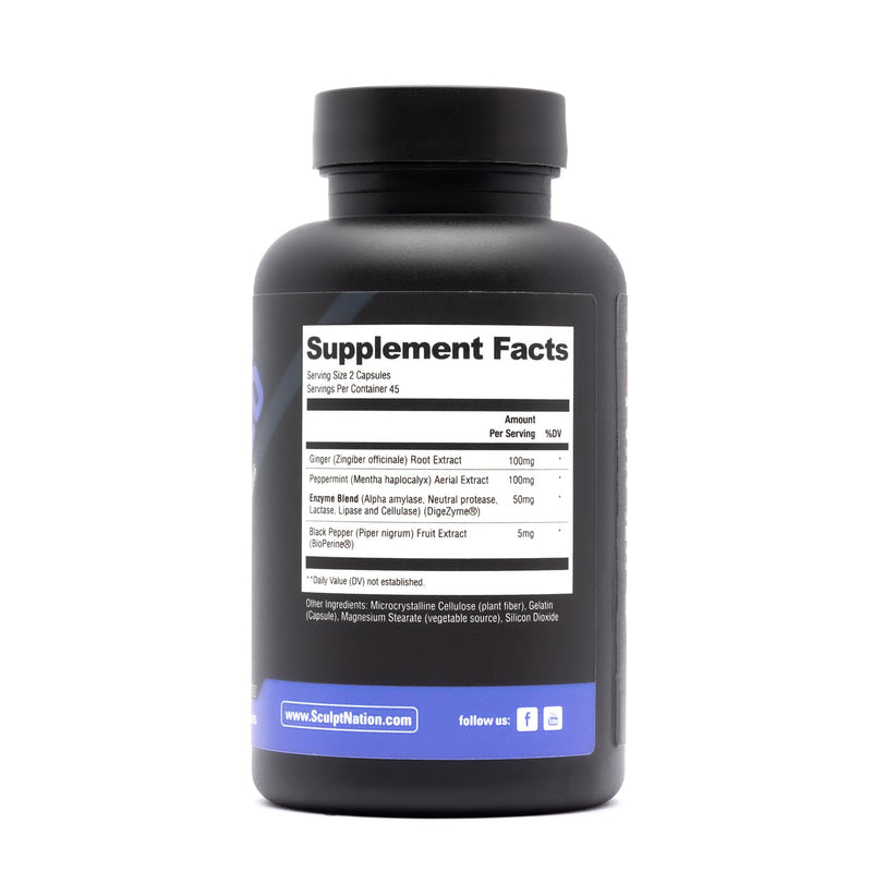 Sculpt Nation by V Shred Digestive Enzymes – Multi Enzyme for Digestion & Gut Health (90 Gluten-Free Capsules)