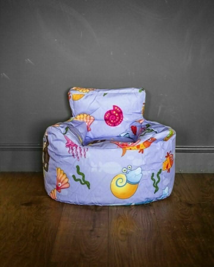 Lilac Pale Blue Kids Sea Pattern Bean Bag Cover Only