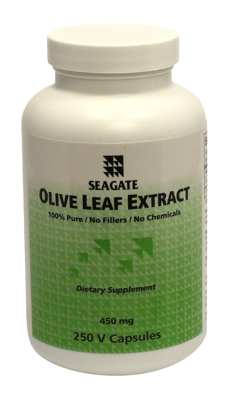 Seagate Olive Leaf Extract 450 mg — 250 Capsules | 100% Pure, Pesticide-Free
