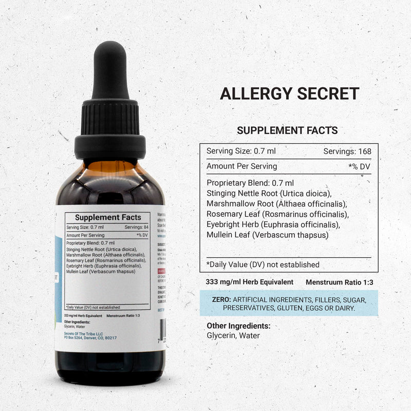 Secrets of the Tribe Allergy Secret - Alcohol-Free Herbal Extract (4 FL OZ)