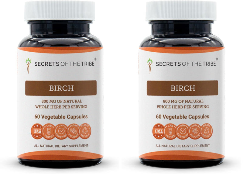 Birch Leaf Supplement - Secrets of the Tribe 60 Capsules 800 mg Pack of 2
