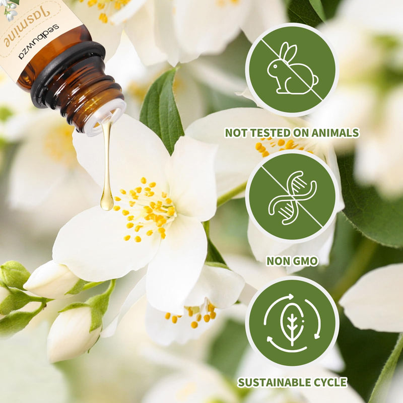 Sedbuwza Rose Jasmine Essential Oil Set – 2 × 10 ml for Diffuser & Aromatherapy