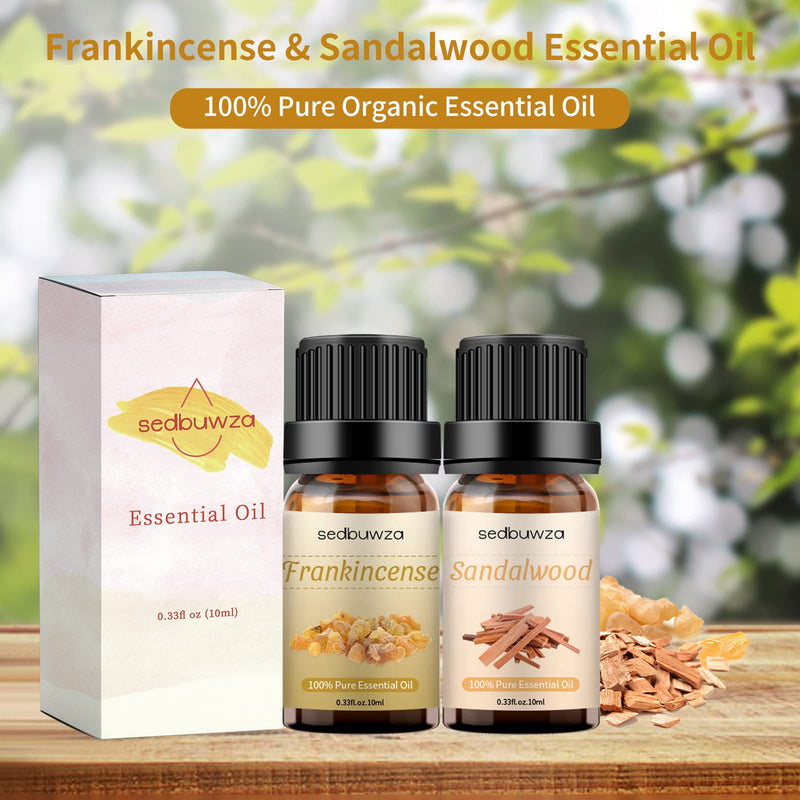 Sedbuwza Sandalwood & Frankincense Essential Oil Set – 2 x 10 ml