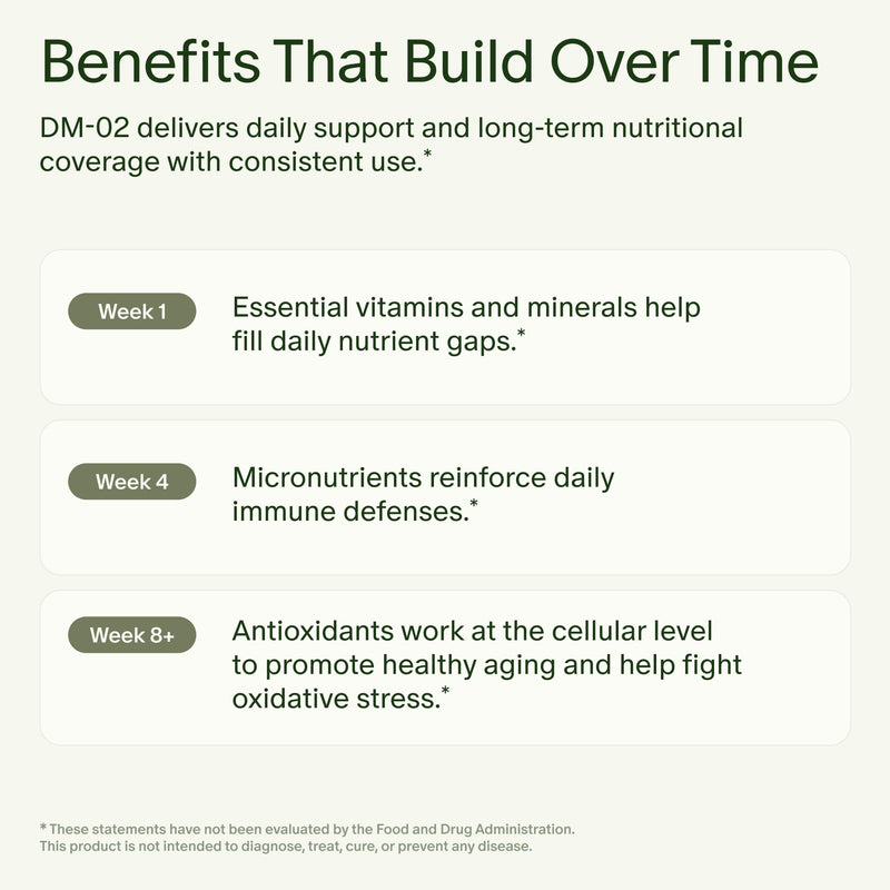 Seed DM-02 Daily Multivitamin – 100% DV Essentials for Immune, Bone, Hair & Nails (Vegan, 30-Day)