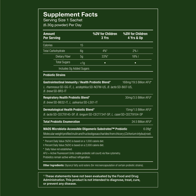 Seed PDS-08 Pediatric Daily Synbiotic for Kids 3–17 | Fiber-Based Prebiotic & Probiotic