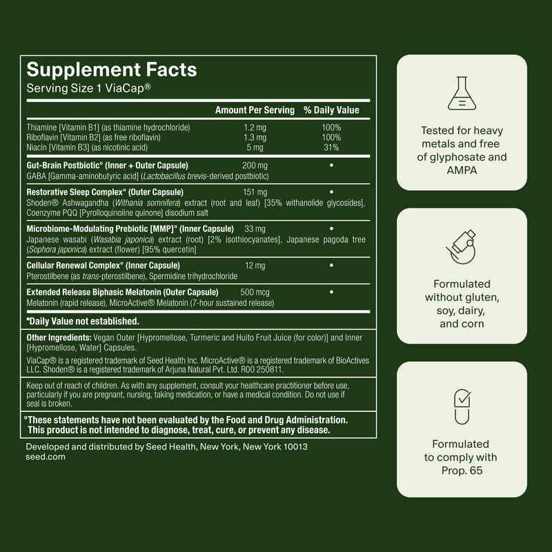 Seed PM-02 Sleep + Restore - Melatonin + Ashwagandha Sleep Aid (30-Day, Vegan)