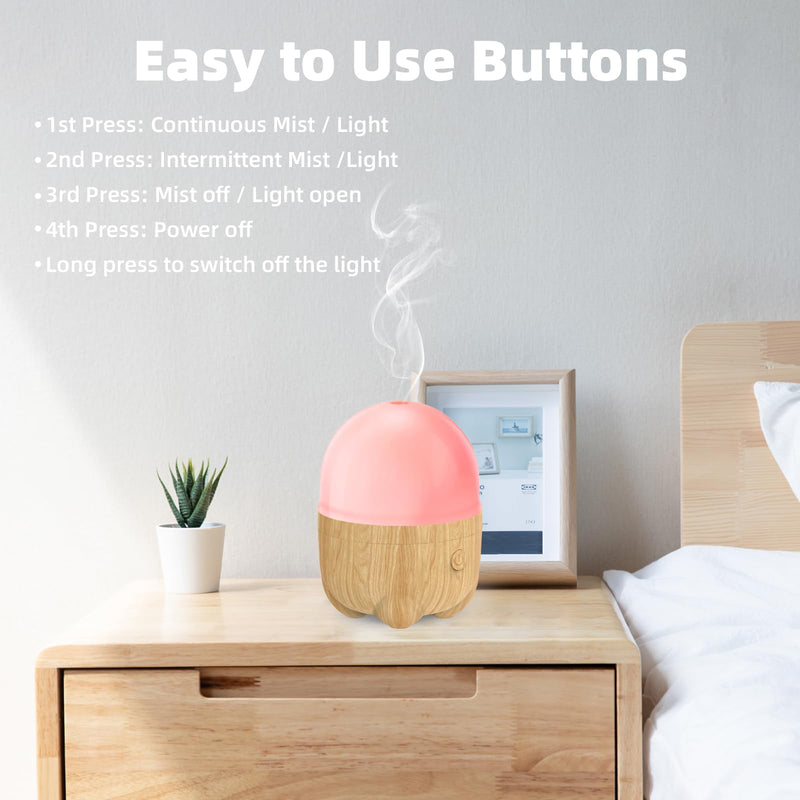 SEEDSEEL 150ML Rechargeable Essential Oil Diffuser – Cordless Aromatherapy with 7 LED Colors