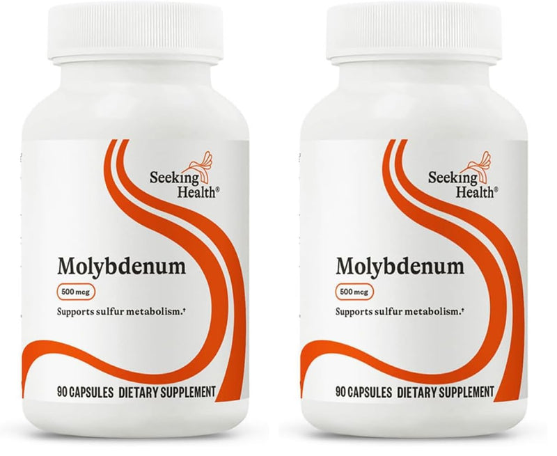 Seeking Health Molybdenum 500 mcg Glycinate Chelate — Detox, Metabolism & Iron Support (Pack of 2)