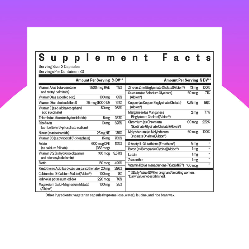 Seeking Health Prenatal Essentials MF – Methyl-Free Prenatal Vitamin for Brain Development & Methylation