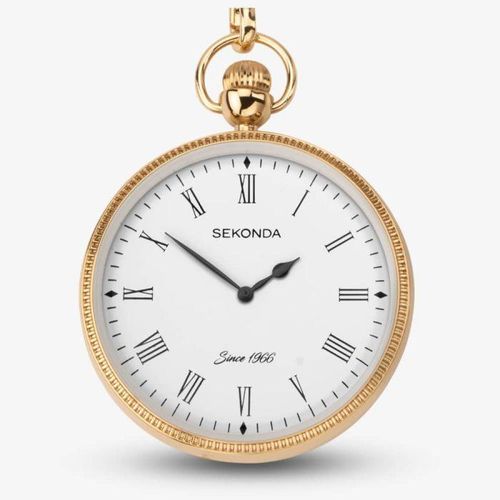 Sekonda Classic Gold Plated & Brass Chain Pocket Watch 1793 - InStock