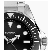 Sekonda Mens Basic Fashion Dated 43mm Black Dial Stainless Steel Bracelet Watch 30095 - InStock