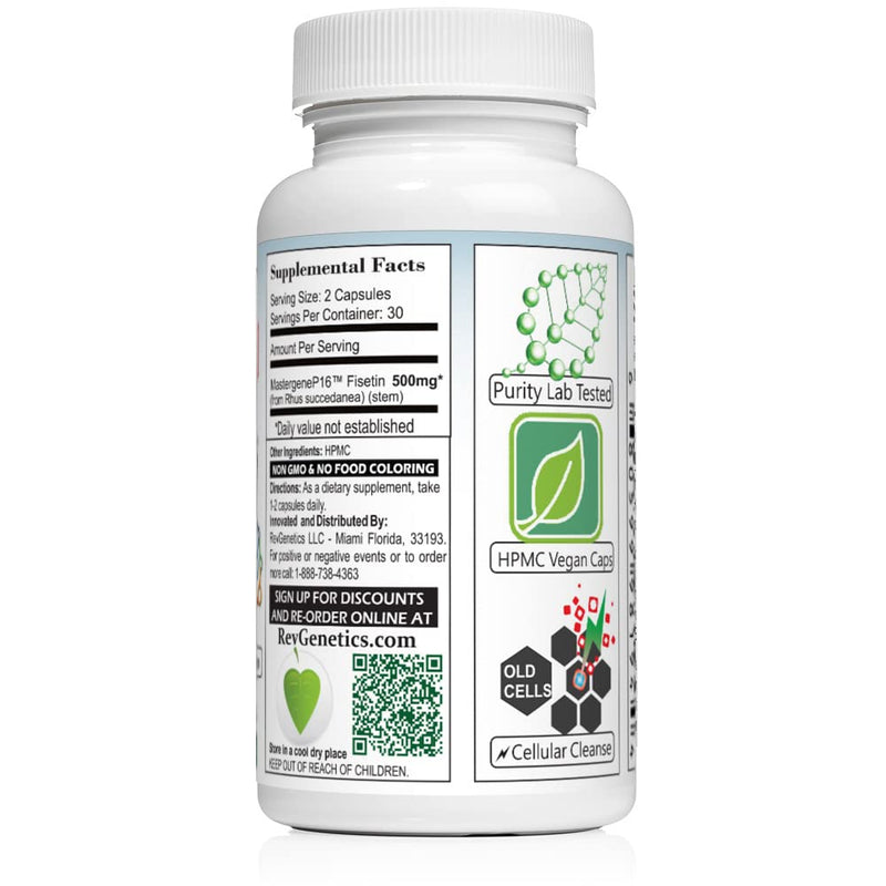 SENOLYTICS 500: Fisetin 500 mg | Premium Senolytic Supplement
