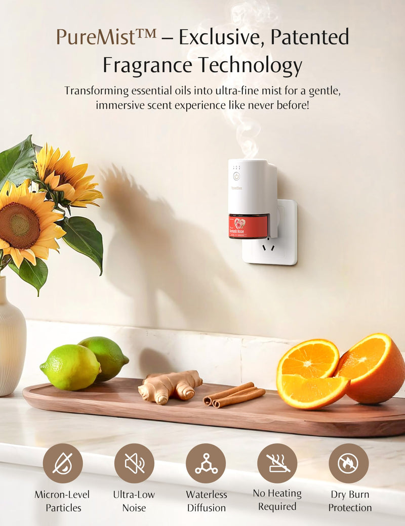 SenseFlow SF101 Waterless Ultrasonic Diffuser – 100% Plant-Based, 120-Day Freshness