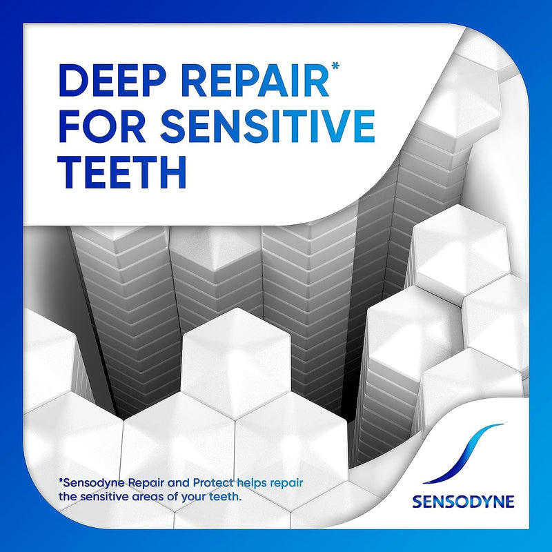 Sensodyne Repair and Protect Mint Toothpaste – 3 x 3.4 oz Pack for Sensitive Teeth & Cavity Prevention