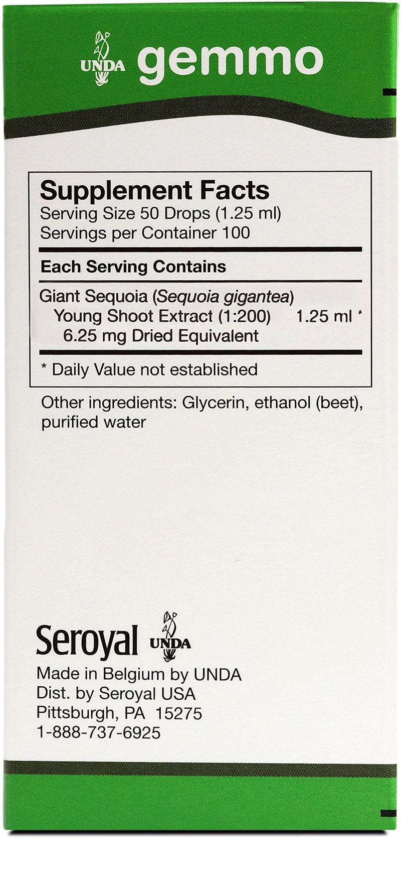 UNDA Gemmo Therapy Sequoia Gigantea – Giant Sequoia Young Shoot Extract | 4.2 fl oz