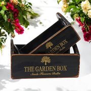 SET 2 BLACK WOODEN CRATES - InStock