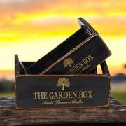 SET 2 BLACK WOODEN CRATES - InStock