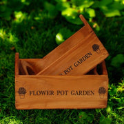SET 2 WOODEN FLOWER PLANTERS - InStock